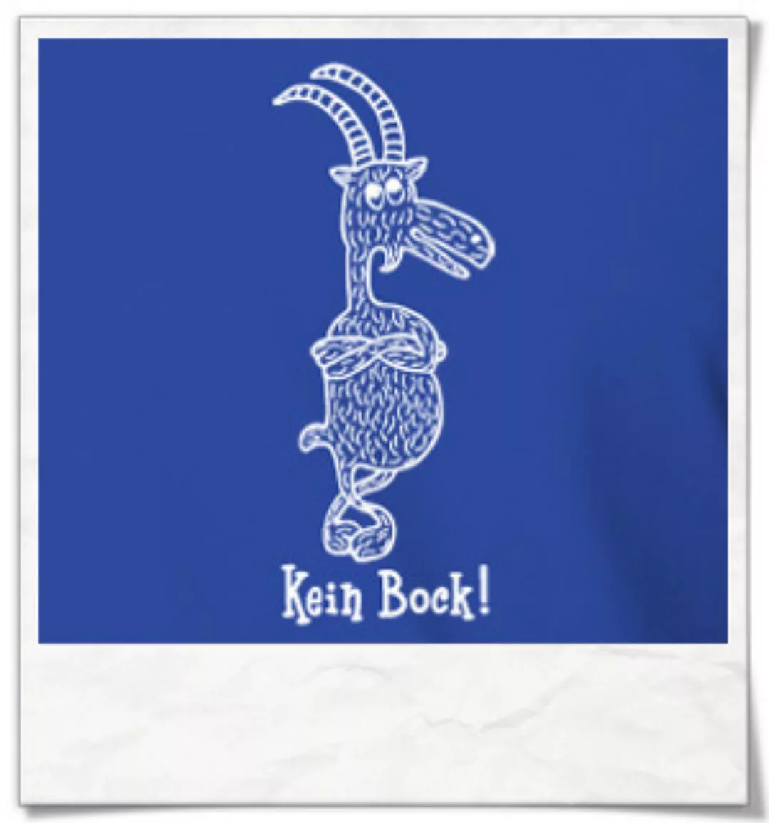 Kein Bock ! T-shirt In Blau & Weiß Für Männer Aus Bio-baumwolle günstig online kaufen