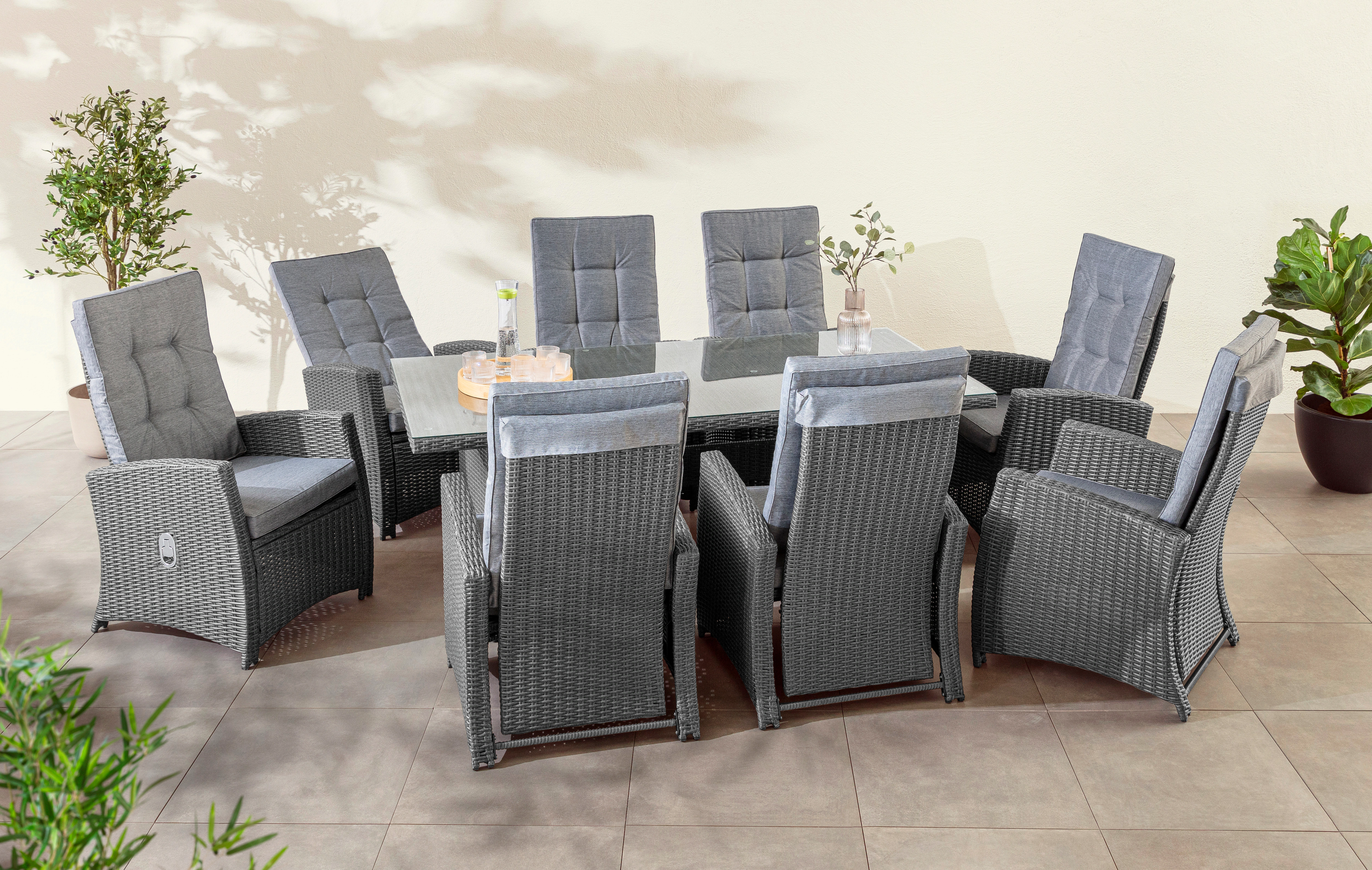 KONIFERA Garten-Essgruppe ""New Paris"", (Set, 25 tlg., 8 Sessel, Rückenleh günstig online kaufen