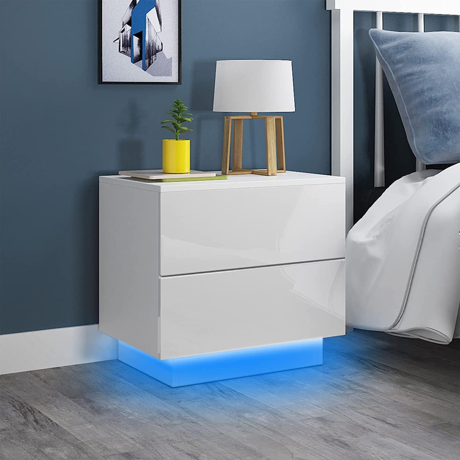 YOLEO Nachttisch Nachtschrank mit LED-Beleuchtung und günstig online kaufen