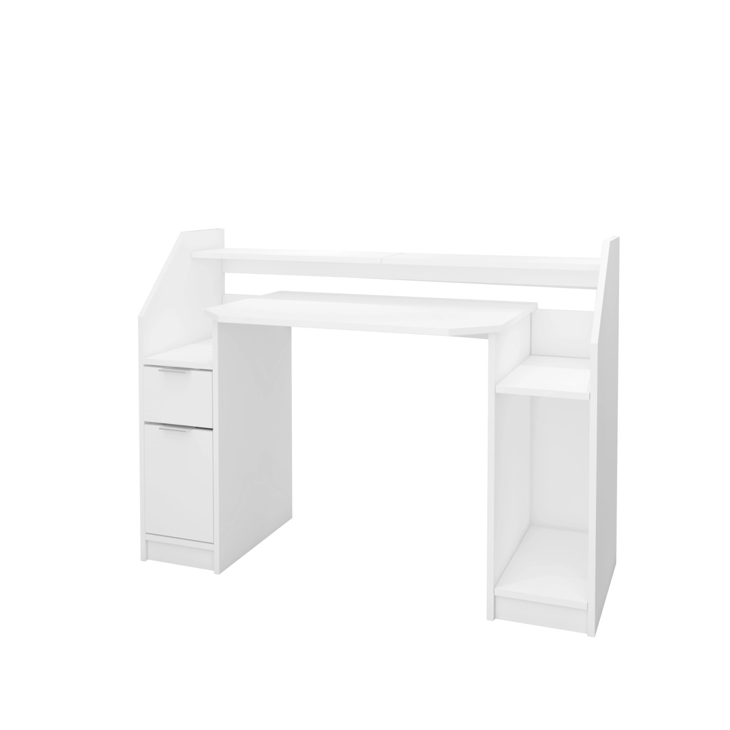 ML-Design Computertisch mit Schublade Tür Stauraum 123,2x90 cm Weiß aus Hol günstig online kaufen