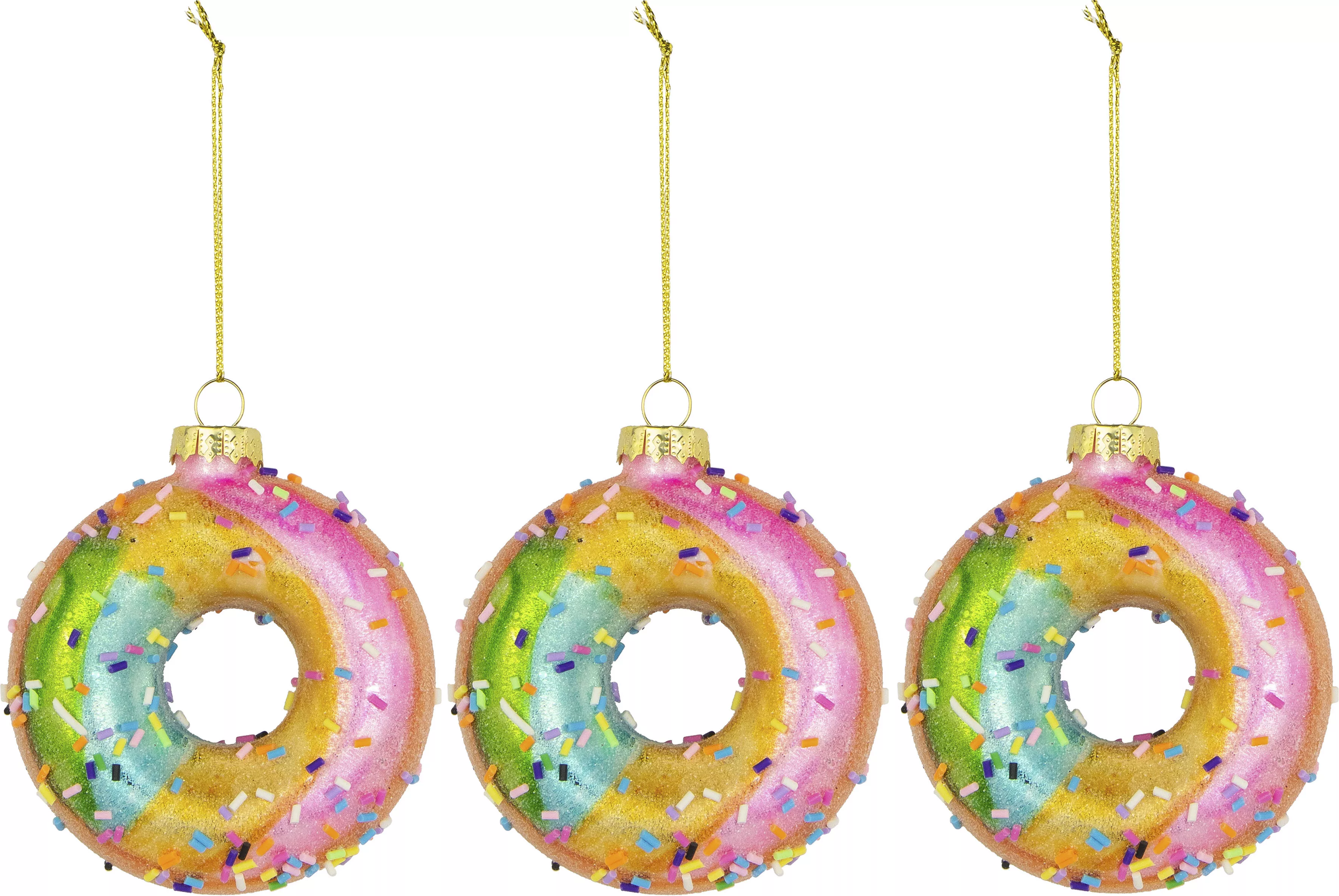 Leonique Christbaumschmuck »Donut Reuben, Weihnachtsbaumkugel aus Glas«, (S günstig online kaufen