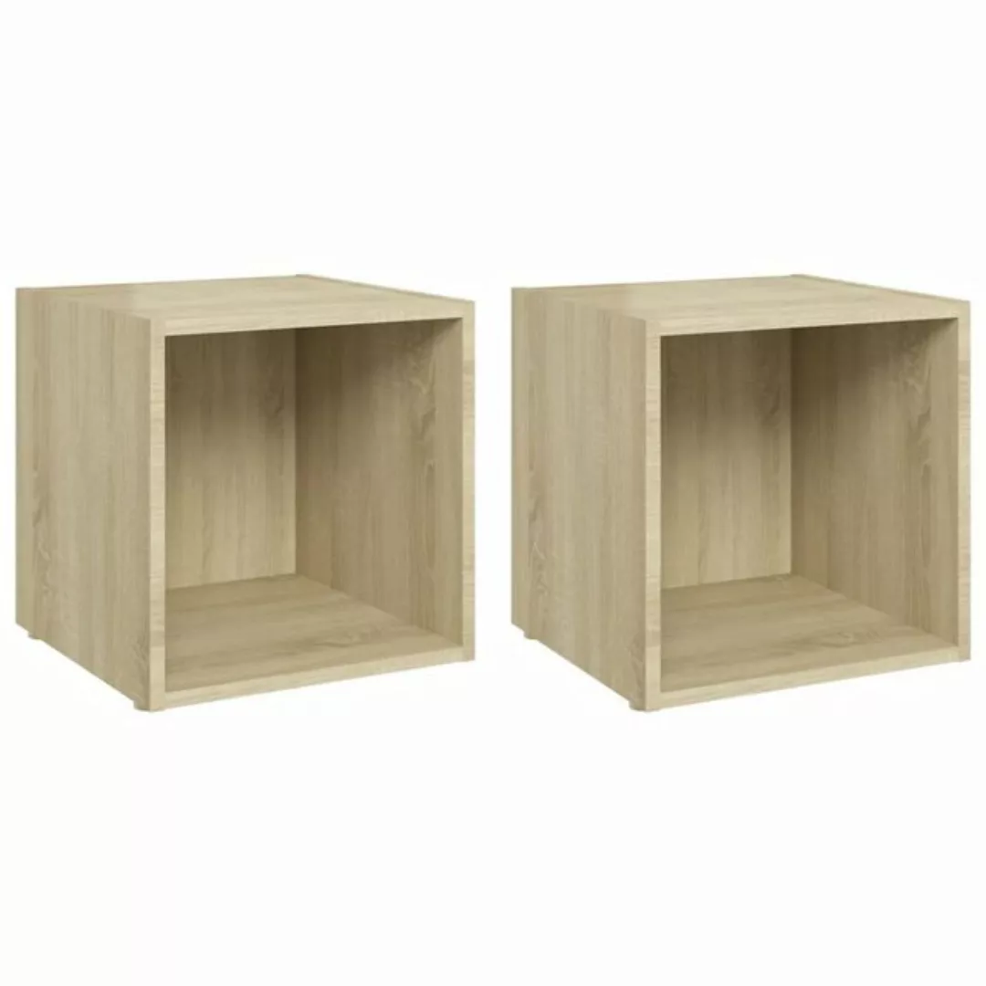 vidaXL TV-Schrank TV-Schränke 2 Stk Sonoma-Eiche 37x35x37 cm Spanplatte Low günstig online kaufen