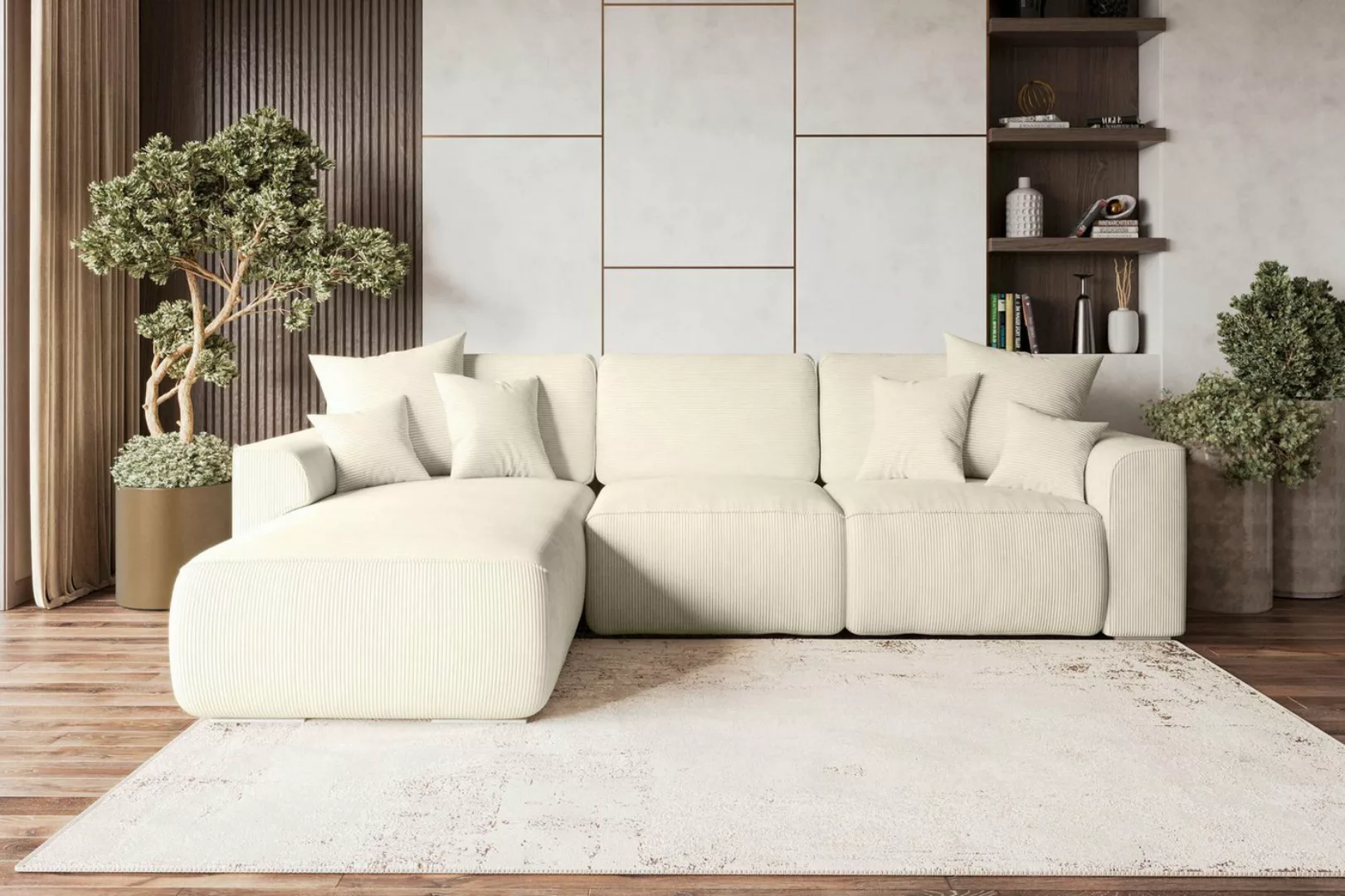 99rooms Ecksofa Gusto, Sofa L-Form, Eckcouch, mit abnehmbaren Kissen, Rundu günstig online kaufen