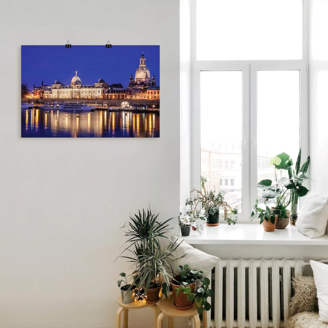 Artland Wandbild »Abend an der Elbe in Dresden«, Dresden, (1 St.), als Alub günstig online kaufen