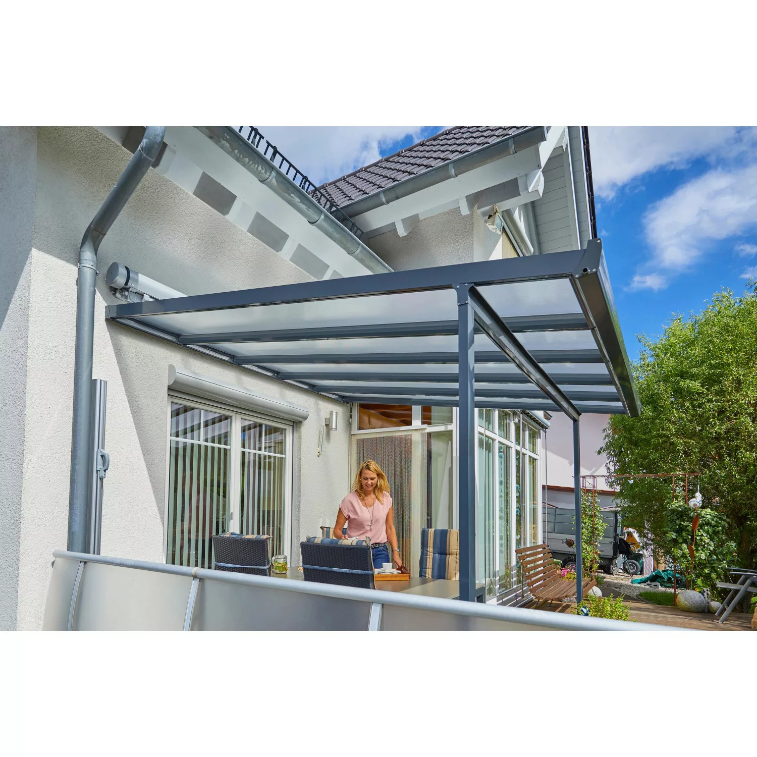 Gutta Terrassenüberdachung Bausatz Anthrazit 306 cm x 306 cm günstig online kaufen