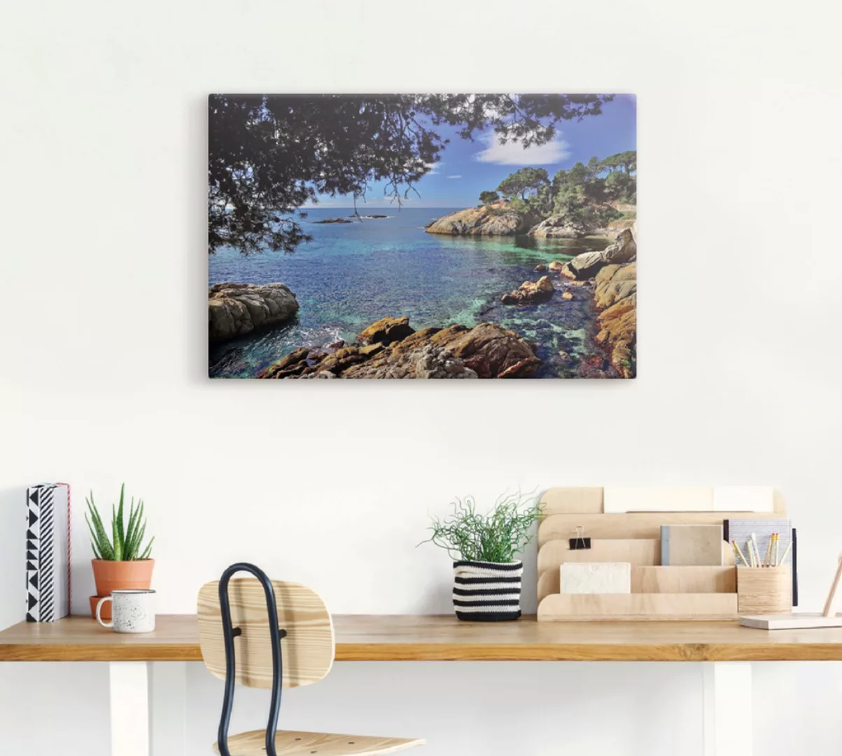 Artland Wandbild "Farben der Costa Brava", Küste, (1 St.), als Leinwandbild günstig online kaufen