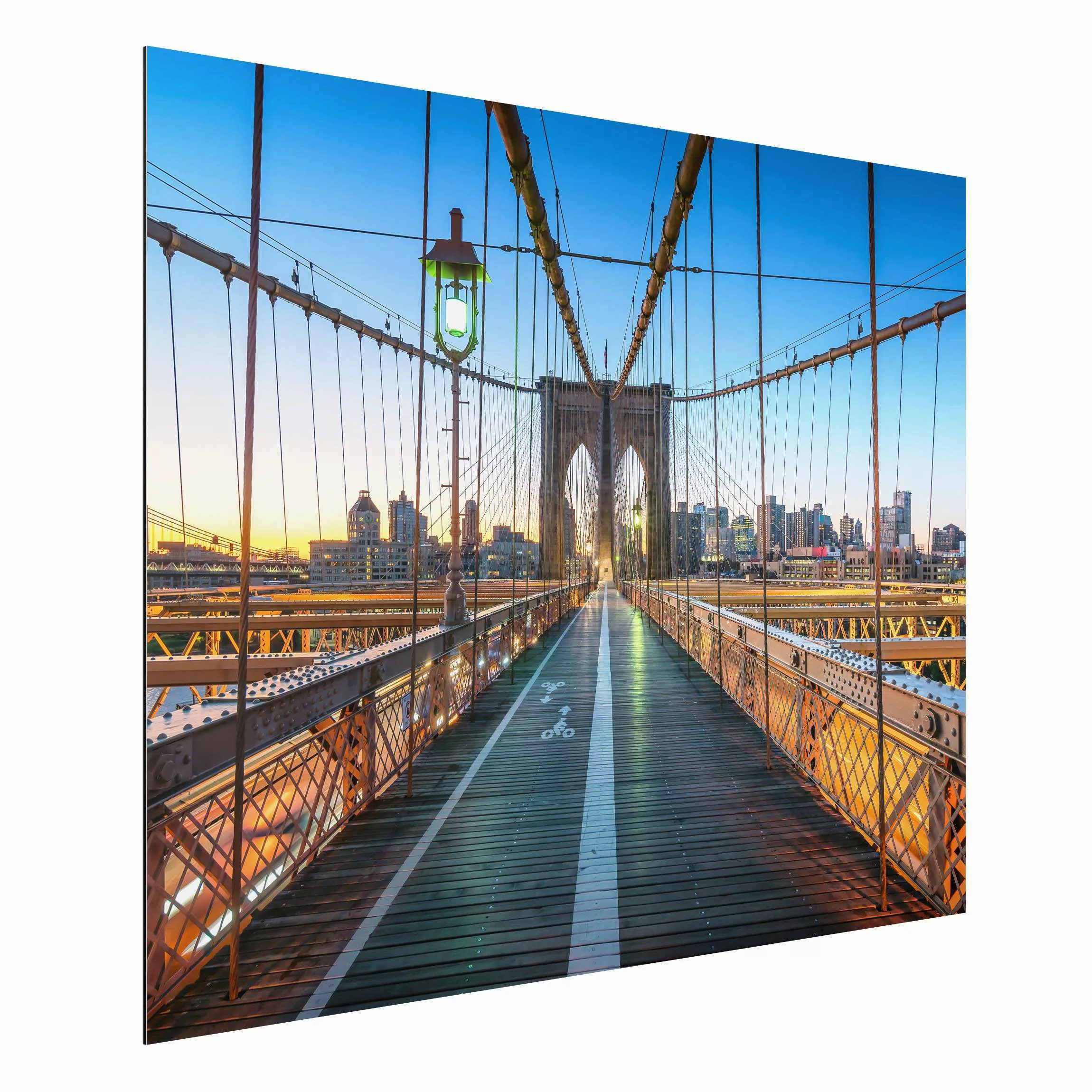 Alu-Dibond Bild Morgenblick von der Brooklyn Bridge günstig online kaufen