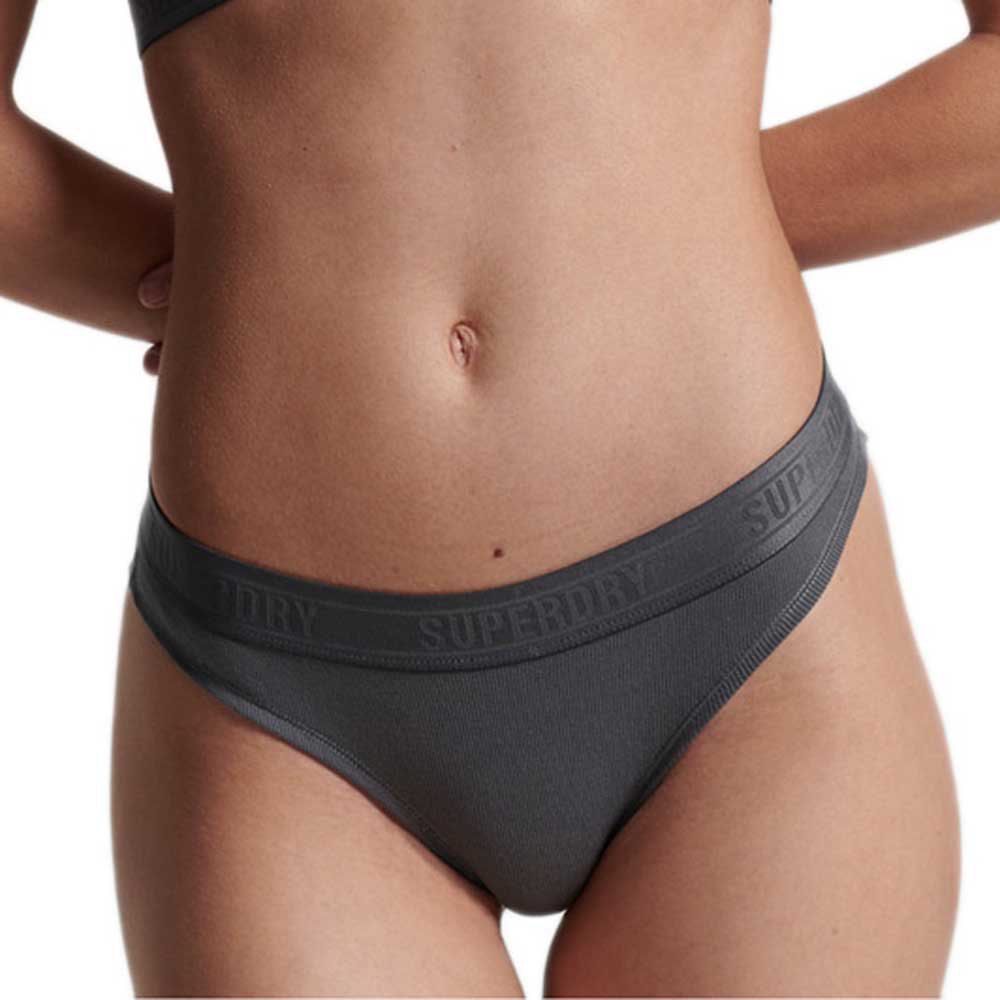 Superdry Ribbed Bikini Slip S Charcoal günstig online kaufen