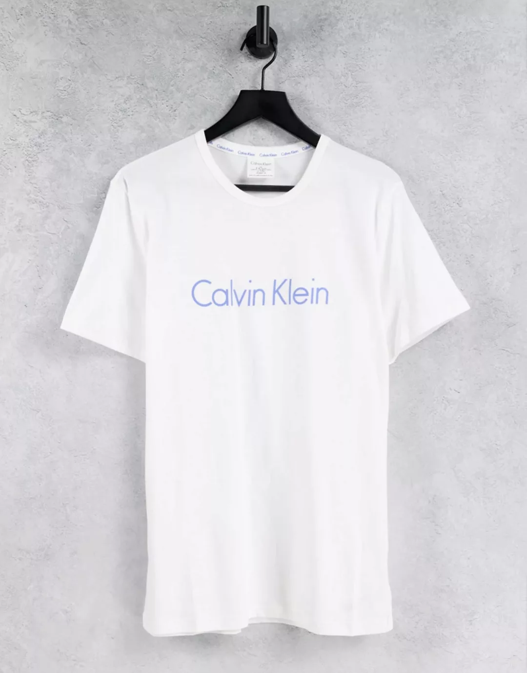 Calvin Klein – T-Shirt mit Rundhalsausschnitt in Weiß günstig online kaufen