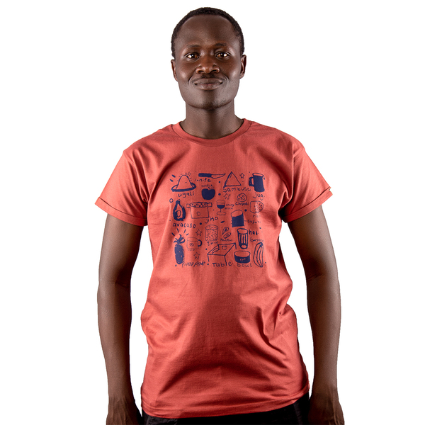 Herren Print T-shirt Aus Bio-baumwolle Jikoni. Handmade In Kenya günstig online kaufen