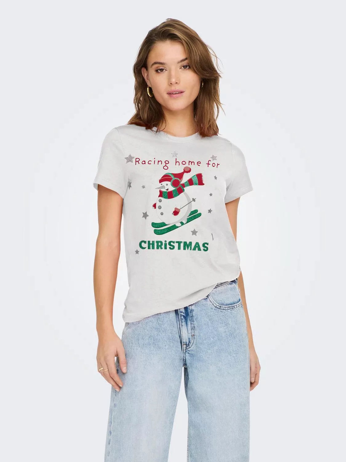 ONLY Rundhalsshirt "ONLXMAS YRSA CHRISTMAS REG S/S TOP JRS", für Weihnachte günstig online kaufen