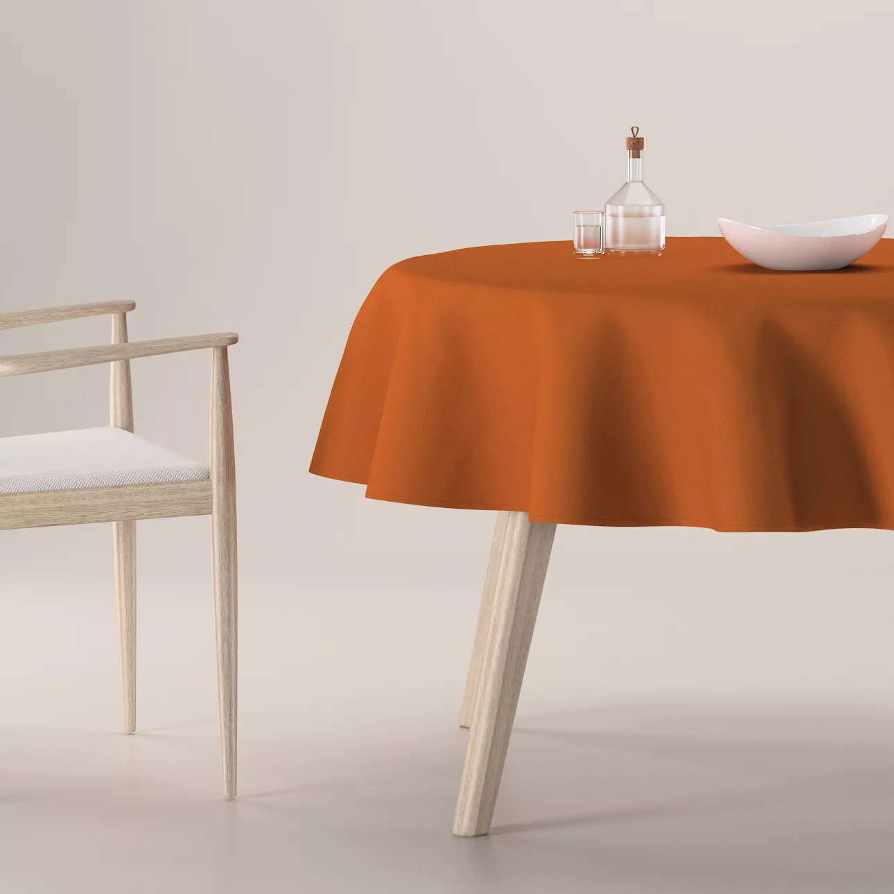 Runde Tischdecke, Karamell, Cotton Panama (702-42) günstig online kaufen