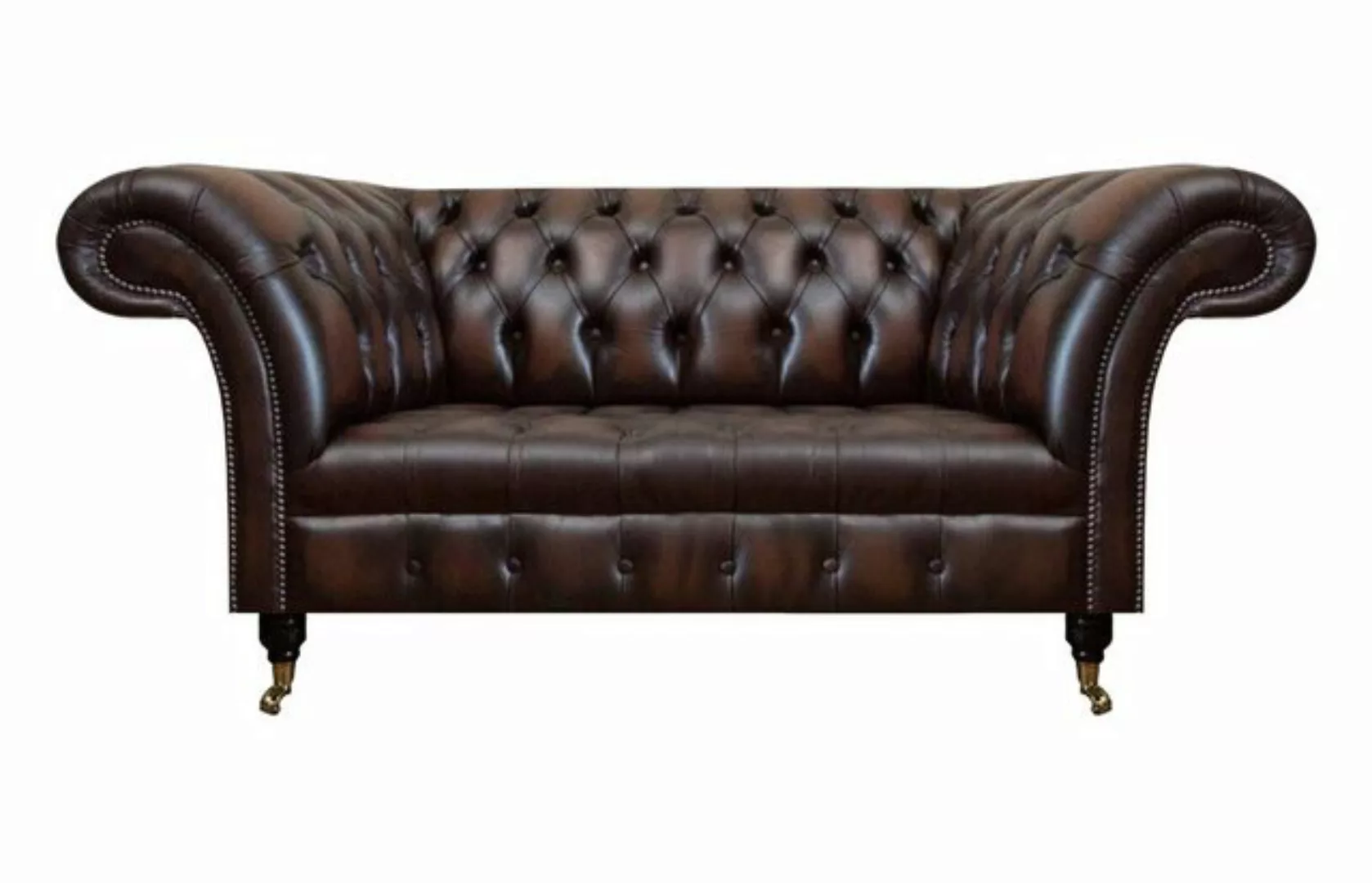 Xlmoebel Sofa Braun Luxuriöses Leder-Sofa Zweisitzer Wohnzimmer-Couch Polst günstig online kaufen