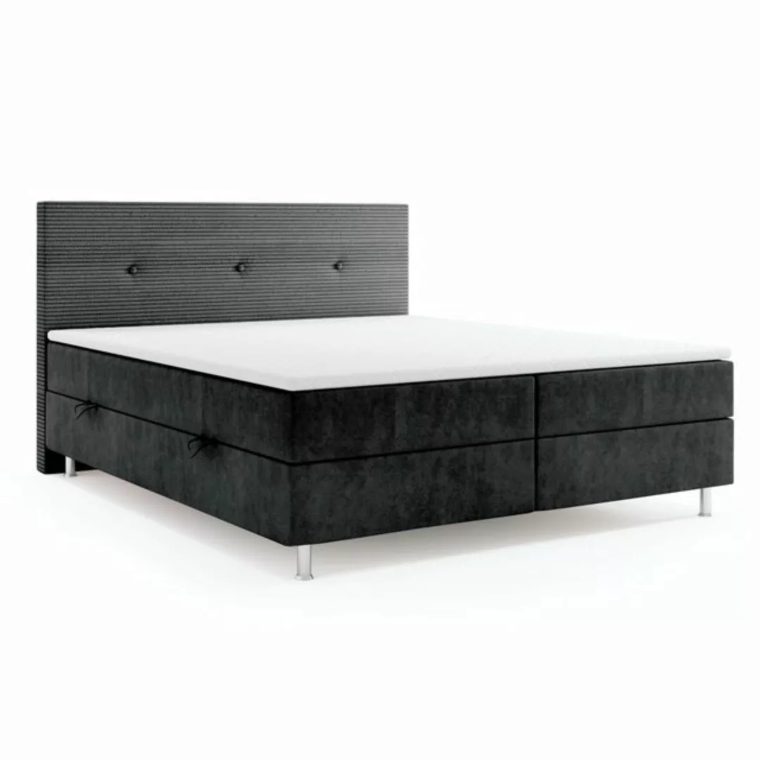 M-Punkt24 Boxspringbett RIO (Schwarz, Liegefläche 180 x 200cm), mit Bettkas günstig online kaufen