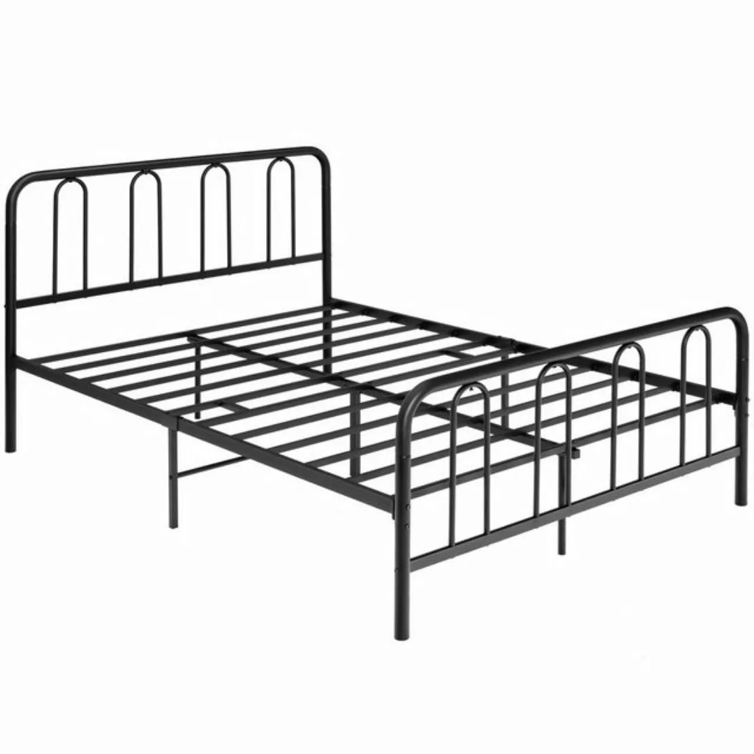 COSTWAY Bettgestell, Metallbett für 190 x 140cm Matratze, mit Lattenrost günstig online kaufen