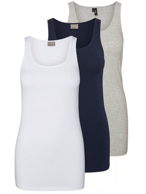 Vero Moda Tanktop Long Tank Top (3-tlg) (3 Stück) lang, elastische Baumwoll günstig online kaufen