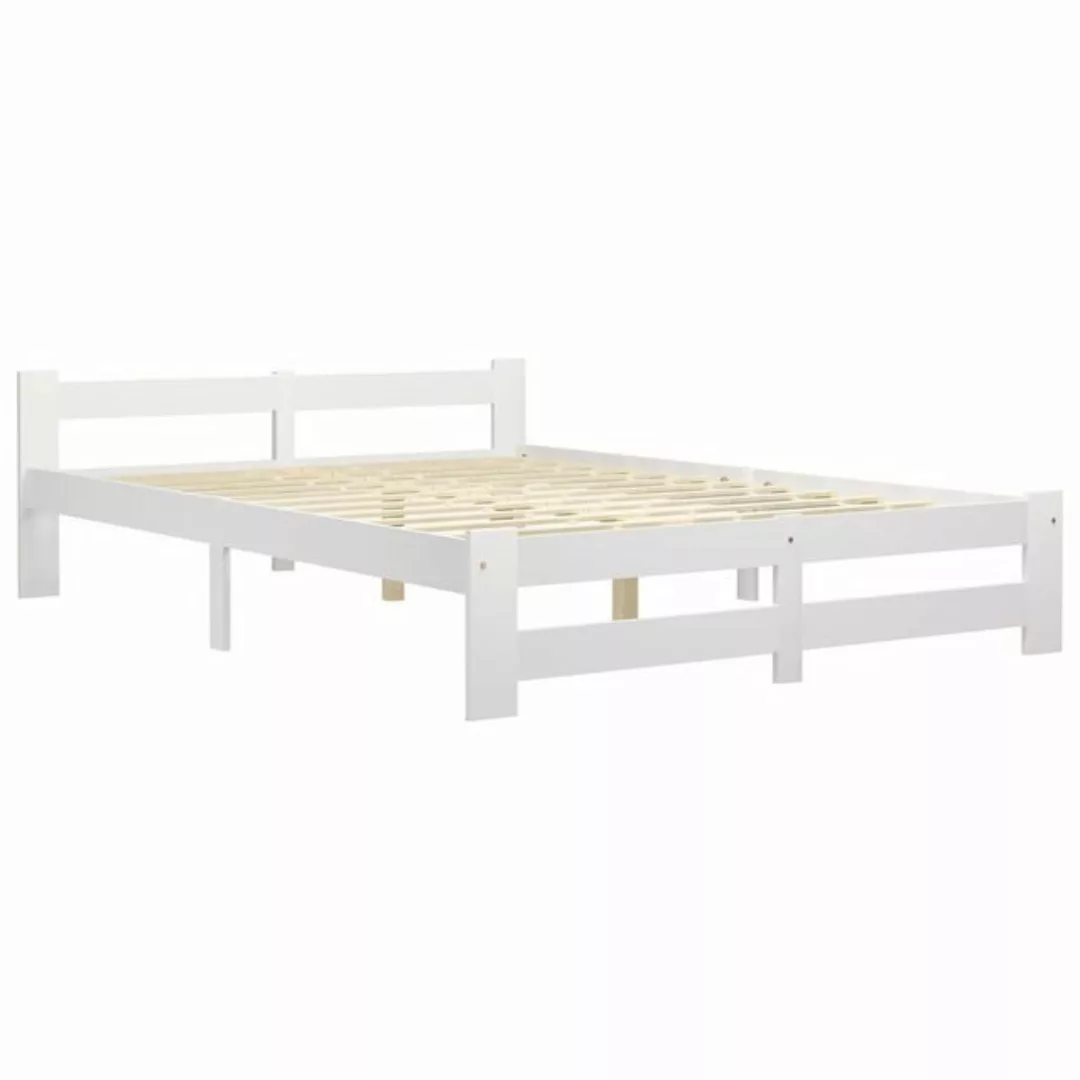 vidaXL Bett Massivholzbett Weiß Kiefer 120x200 cm günstig online kaufen