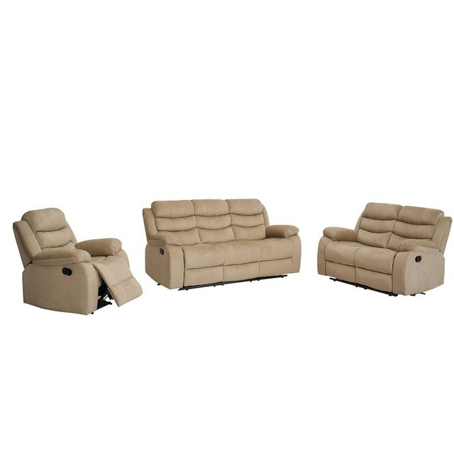 HTI-Living Ecksofa Sofagarnitur Mokka Kirwall, Set 3 Teile, Couch Zweisitze günstig online kaufen