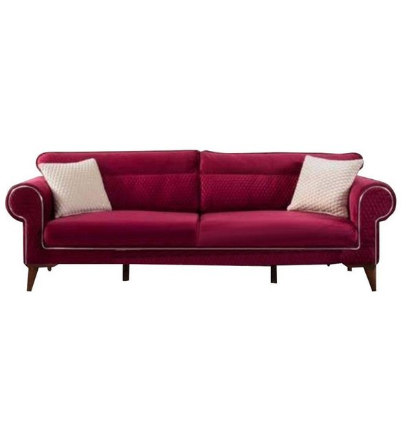 Xlmoebel Sofa Rotes 3-Sitzer Textilsofa Luxus Polstermöbel Couch, 1 Teile, günstig online kaufen