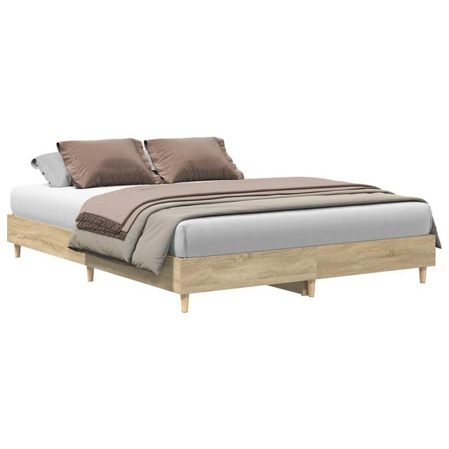 vidaXL Bett Bettgestell ohne Matratze Sonoma-Eiche 150x200 cm Holzwerkstoff günstig online kaufen