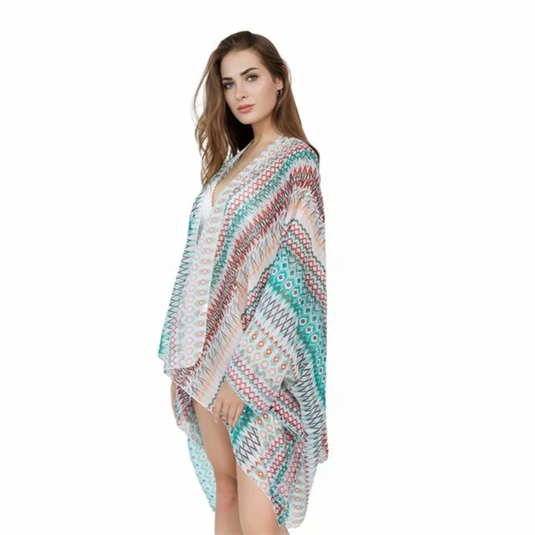 AUKUU Strandkleid Geometrisches Muster Strandumhang Sonnenschutz Cardigan 1 günstig online kaufen