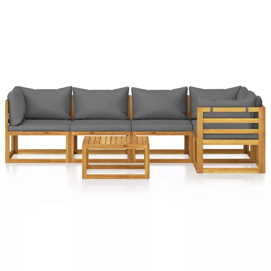 6-tlg. Garten-lounge-set Mit Auflagen Massivholz Akazie günstig online kaufen