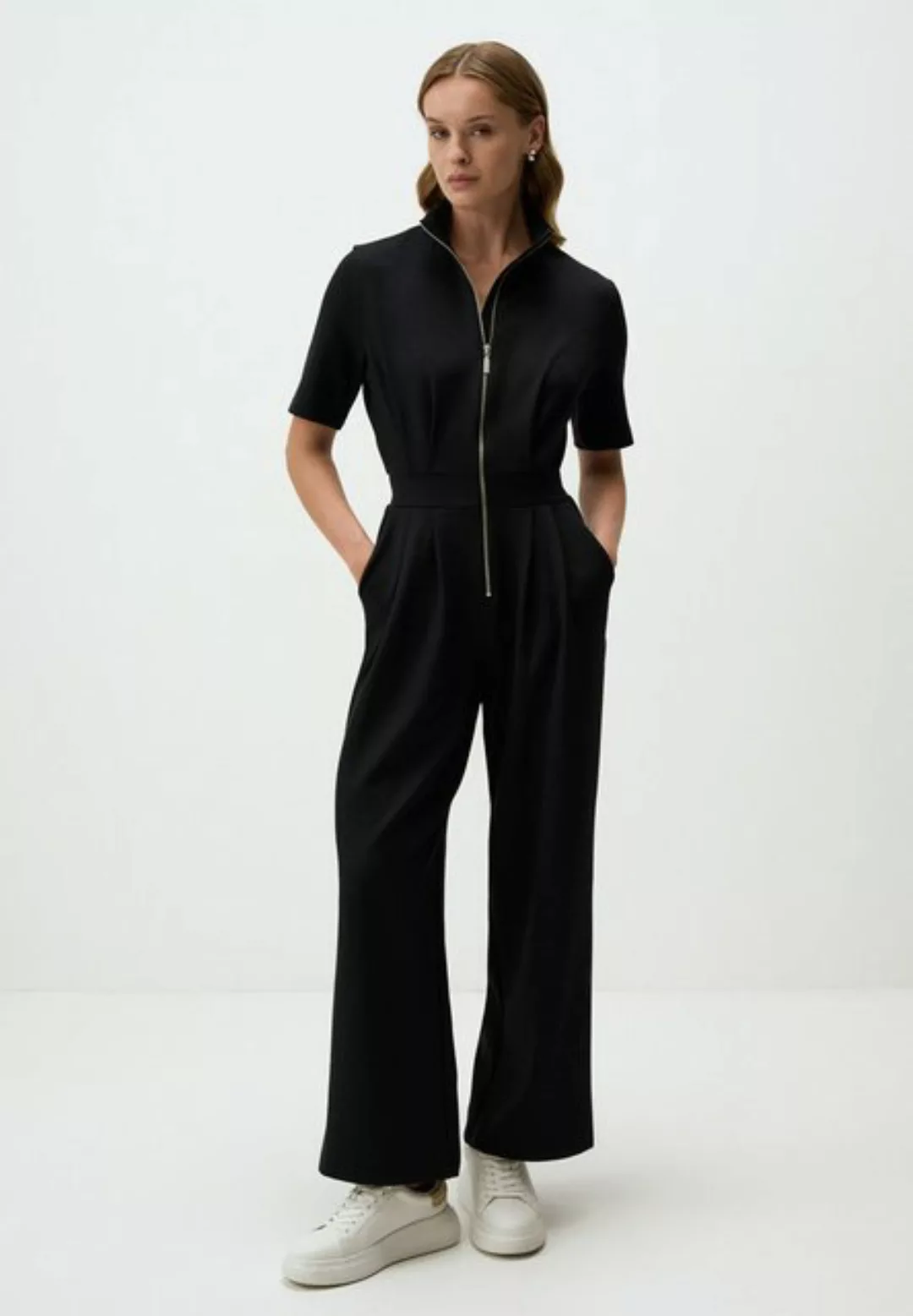 Jimmy Key Jumpsuit Halber Rollkragen Reißverschluss Kurzärmlig Jumpsuit günstig online kaufen