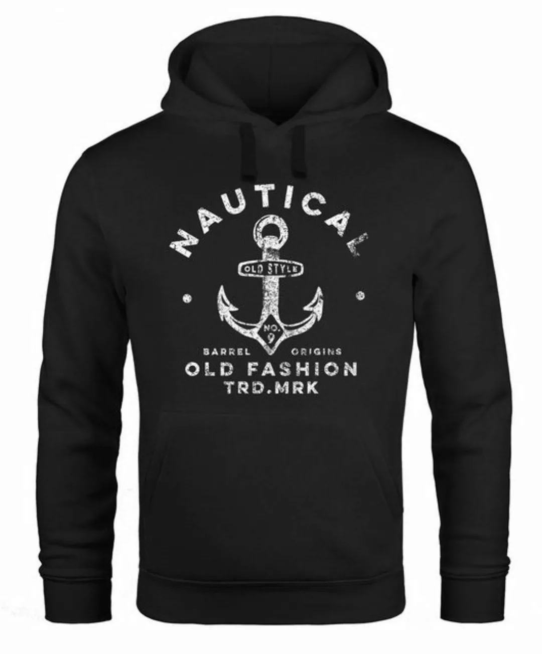 Neverless Hoodie Hoodie Herren Anker Motiv Nautical Kapuzen-Pullover Männer günstig online kaufen