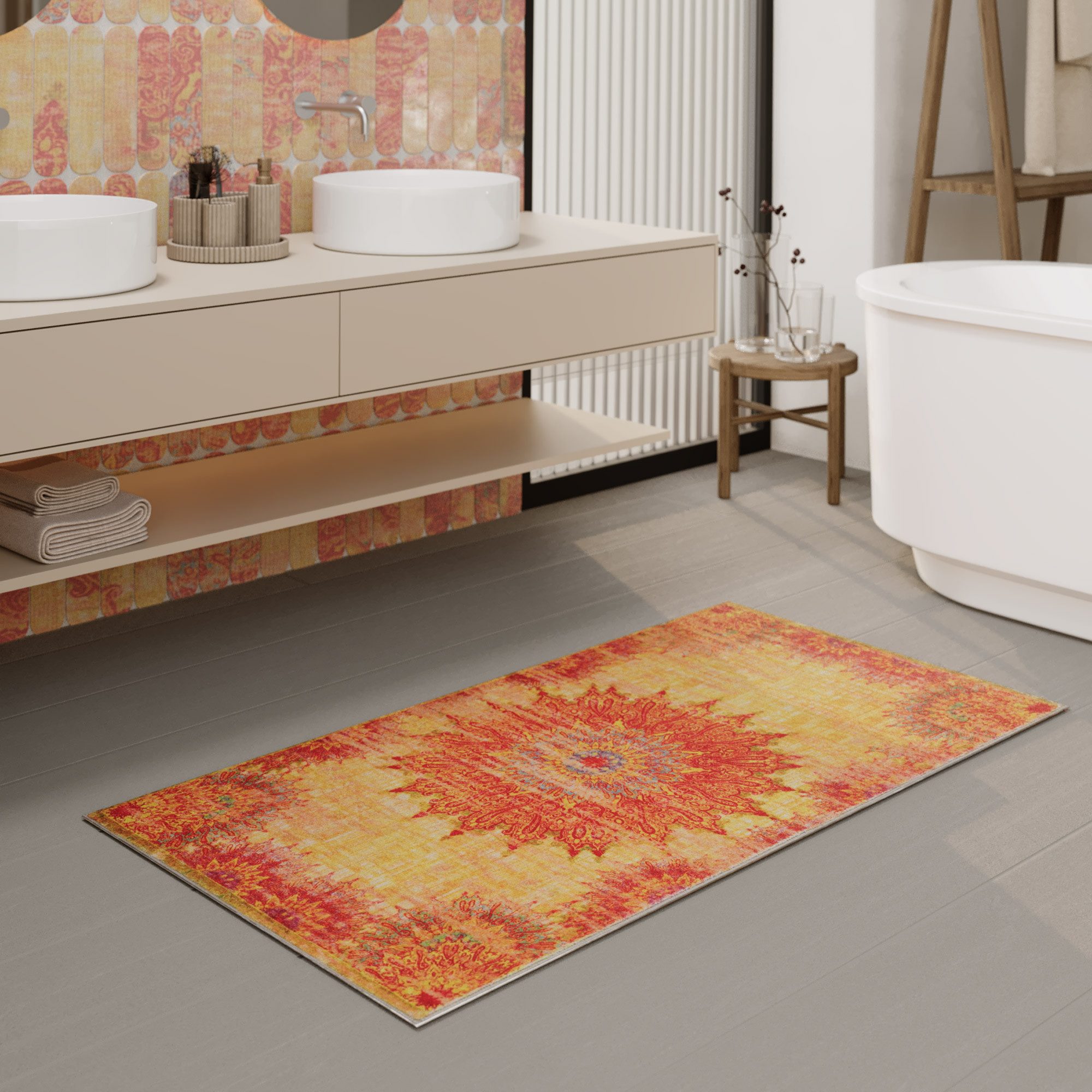 Wecon home Badematte »Healing«, fußbodenheizungsgeeignet, Vintage, waschbar günstig online kaufen