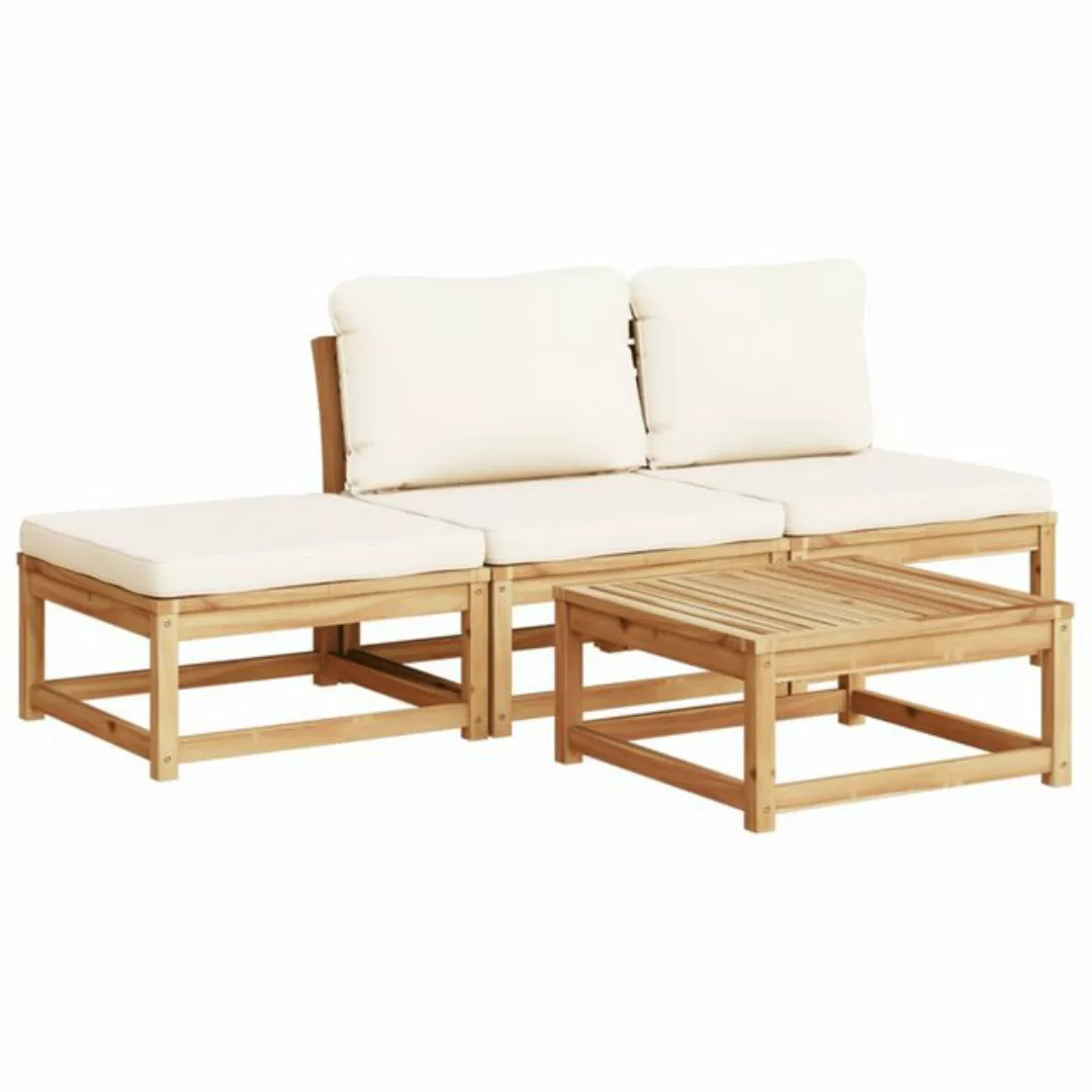 vidaXL Loungesofa 4-tlg. Garten-Lounge-Set mit Kissen Massivholz Akazie, 1 günstig online kaufen