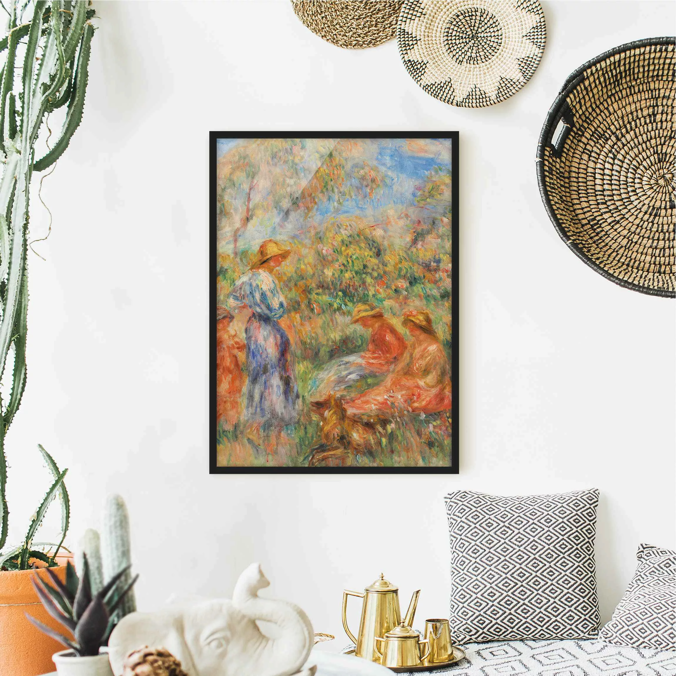 Bild mit Rahmen Kunstdruck - Hochformat Auguste Renoir - Landschaft mit Fra günstig online kaufen
