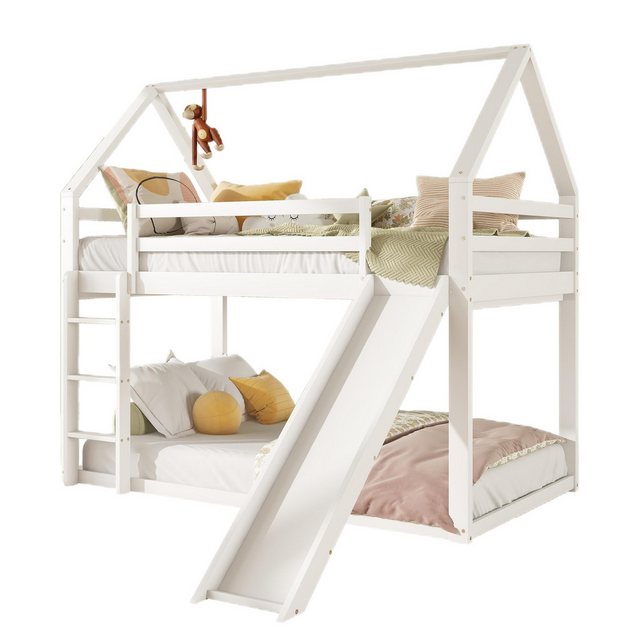 TavilaEcon Etagenbett Kinderbett Jugendbett Holzbett Hausbett mit Rutsche u günstig online kaufen