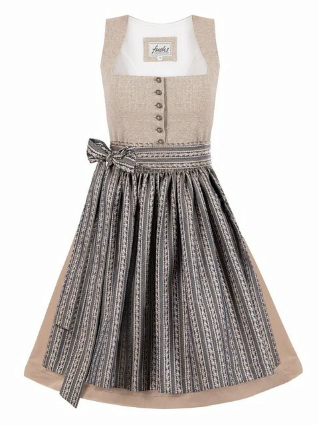 Trachten24.de Dirndl Midi Dirndl Lisa beige-blau (2-tlg) Rockteil 70cm günstig online kaufen