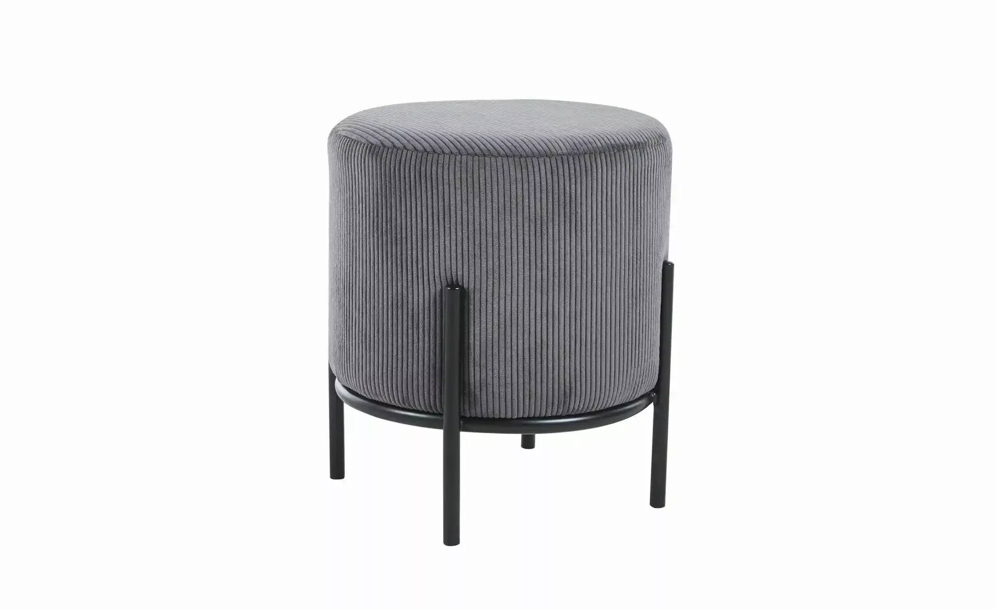 Hocker Cord Dejan ¦ grau ¦ Maße (cm): B: 35 H: 38  Ø: 35 Polstermöbel > Hoc günstig online kaufen