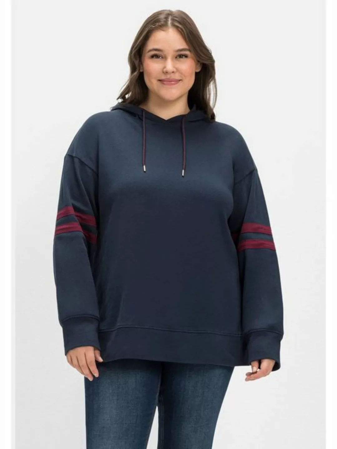 Sheego Sweatshirt "Große Größen", mit Zierstreifen am Ärmel günstig online kaufen