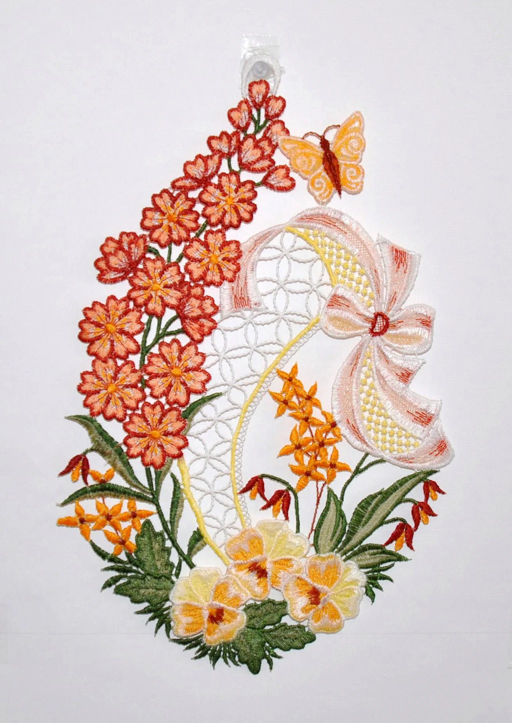 Stickereien Plauen Fensterbild »Blumenwiese«, Hakenaufhängung günstig online kaufen