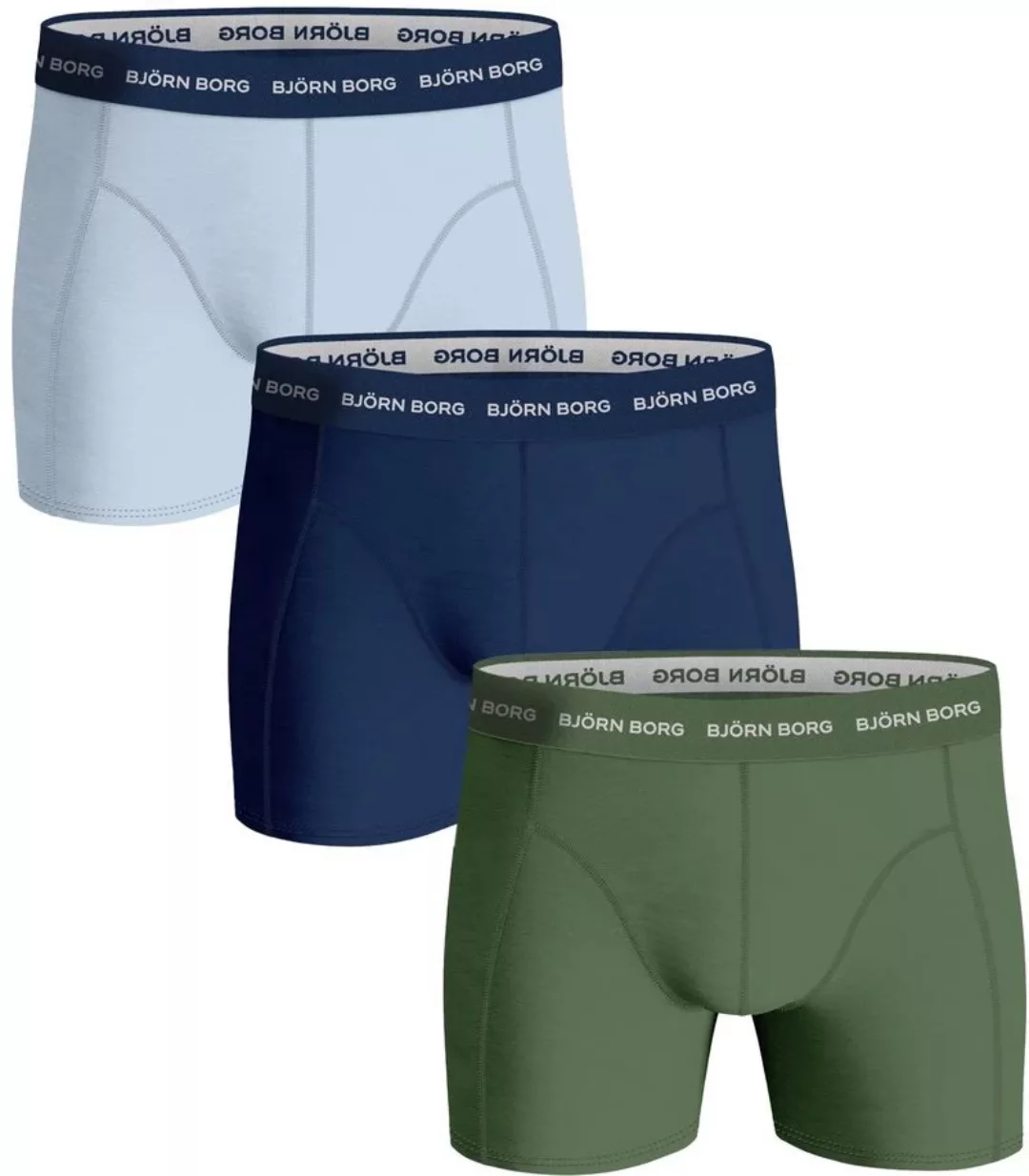 Björn Borg Shorts 3er-Pack Blau Grün - Größe M günstig online kaufen