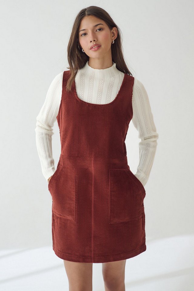 Next Strickkleid Kurzes Latzkleid aus Cord mit Pullover-Einsatz (1-tlg) günstig online kaufen