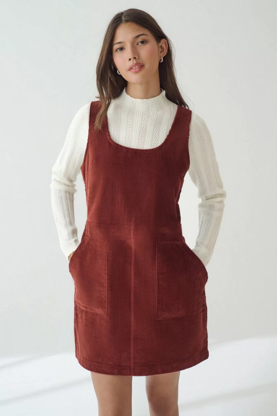 Next Strickkleid Kurzes Latzkleid aus Cord mit Pullover-Einsatz (1-tlg) günstig online kaufen