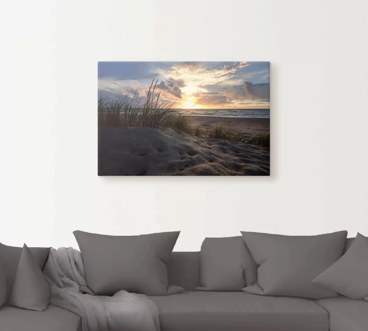 Artland Wandbild "Sonnenuntergang an der Ostsee", Strand, (1 St.), als Lein günstig online kaufen