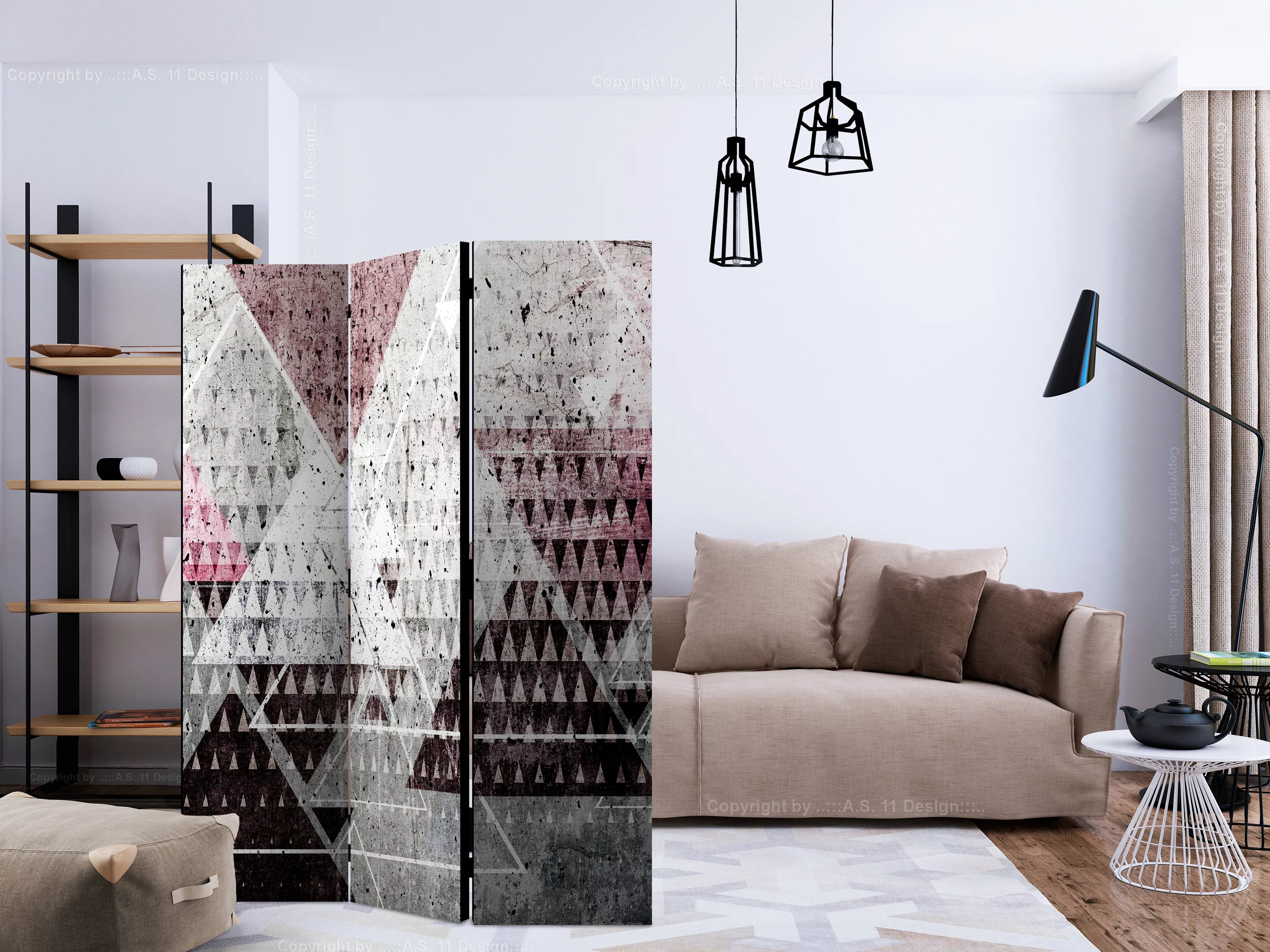 3-teiliges Paravent - Triangles [room Dividers] günstig online kaufen