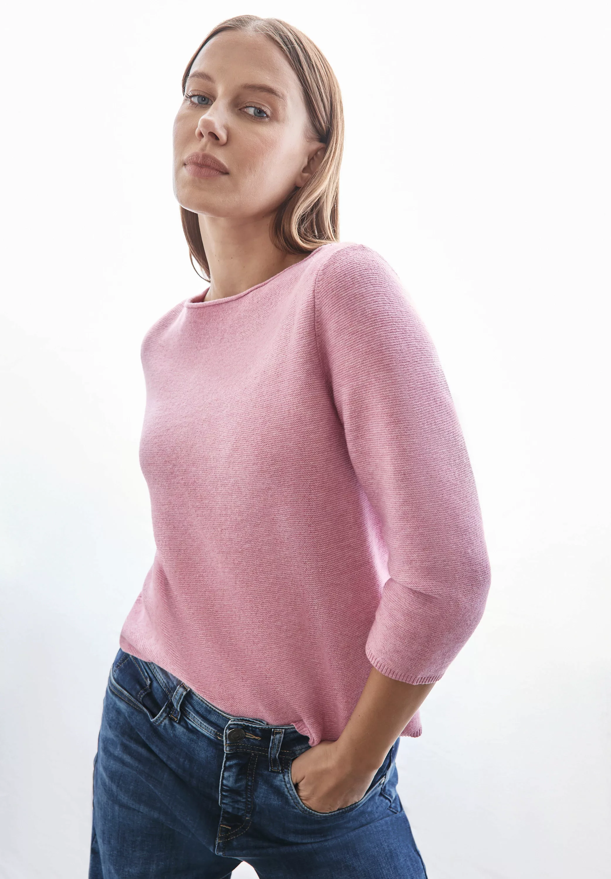 STREET ONE Strickpullover mit U-Boot-Ausschnitt und 3/4-Arm günstig online kaufen