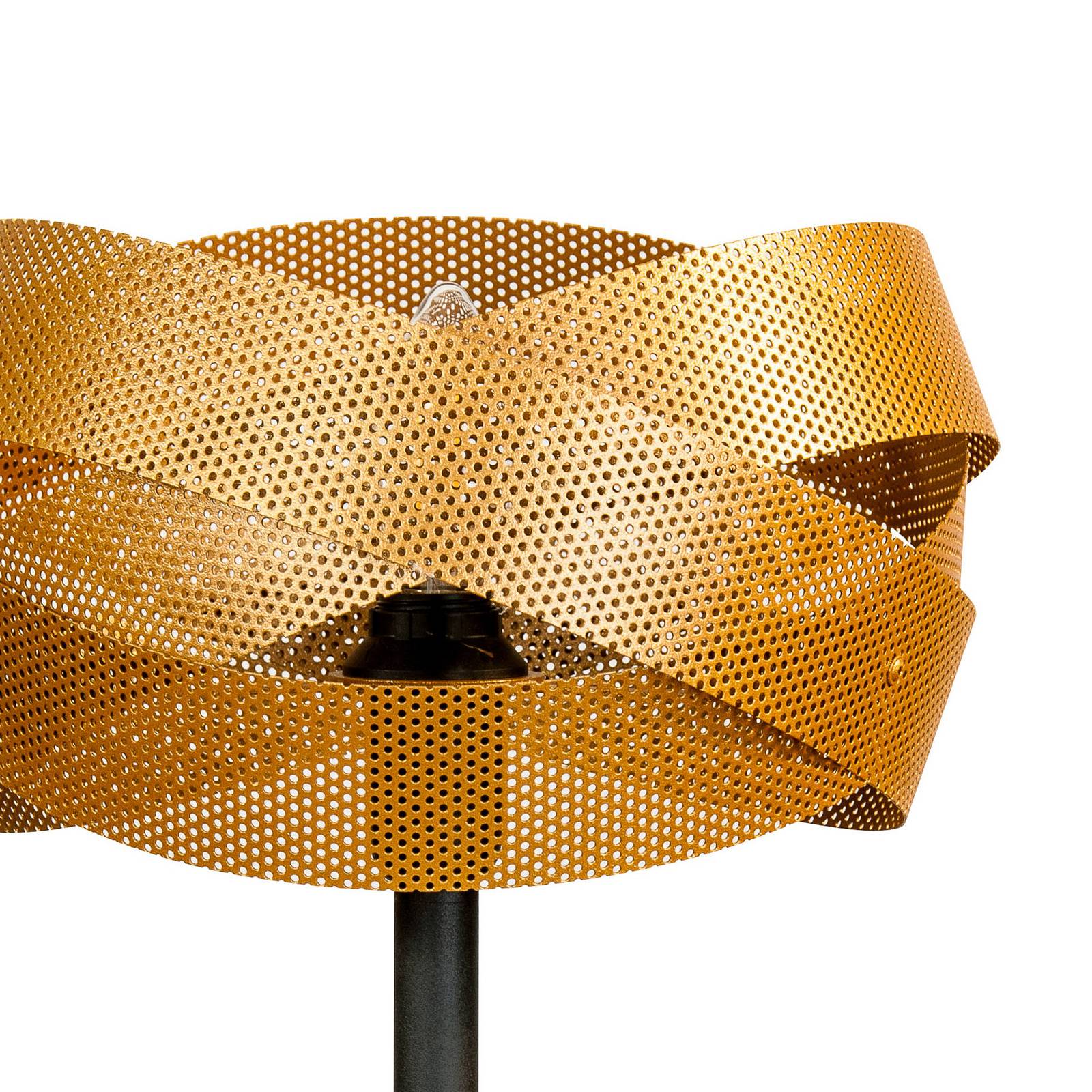 Tischlampe Tornado, schwarz/gold, Metall, Ø 26 cm, E14 günstig online kaufen