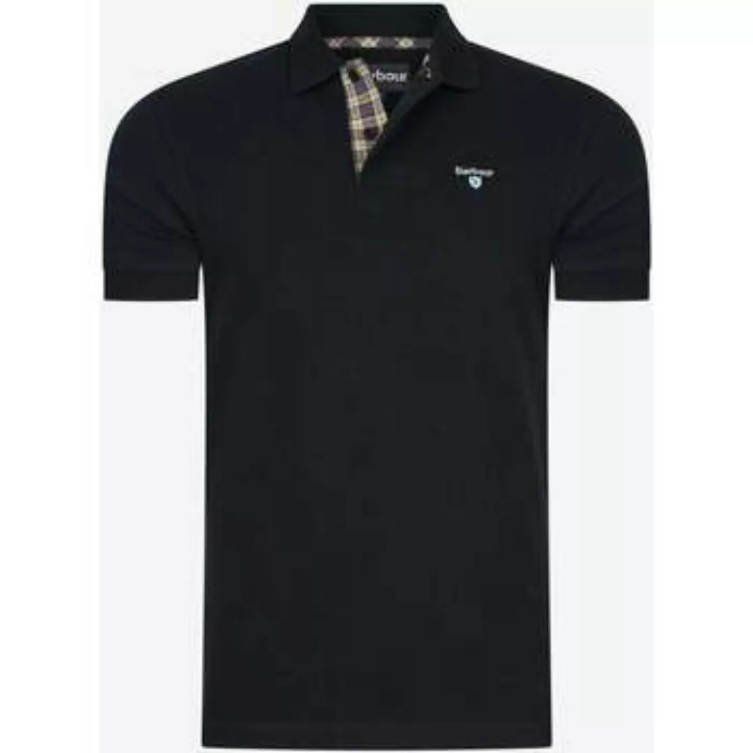 Barbour  T-Shirts & Poloshirts Piqué-Poloshirt mit Schottenmuster - schwarz günstig online kaufen