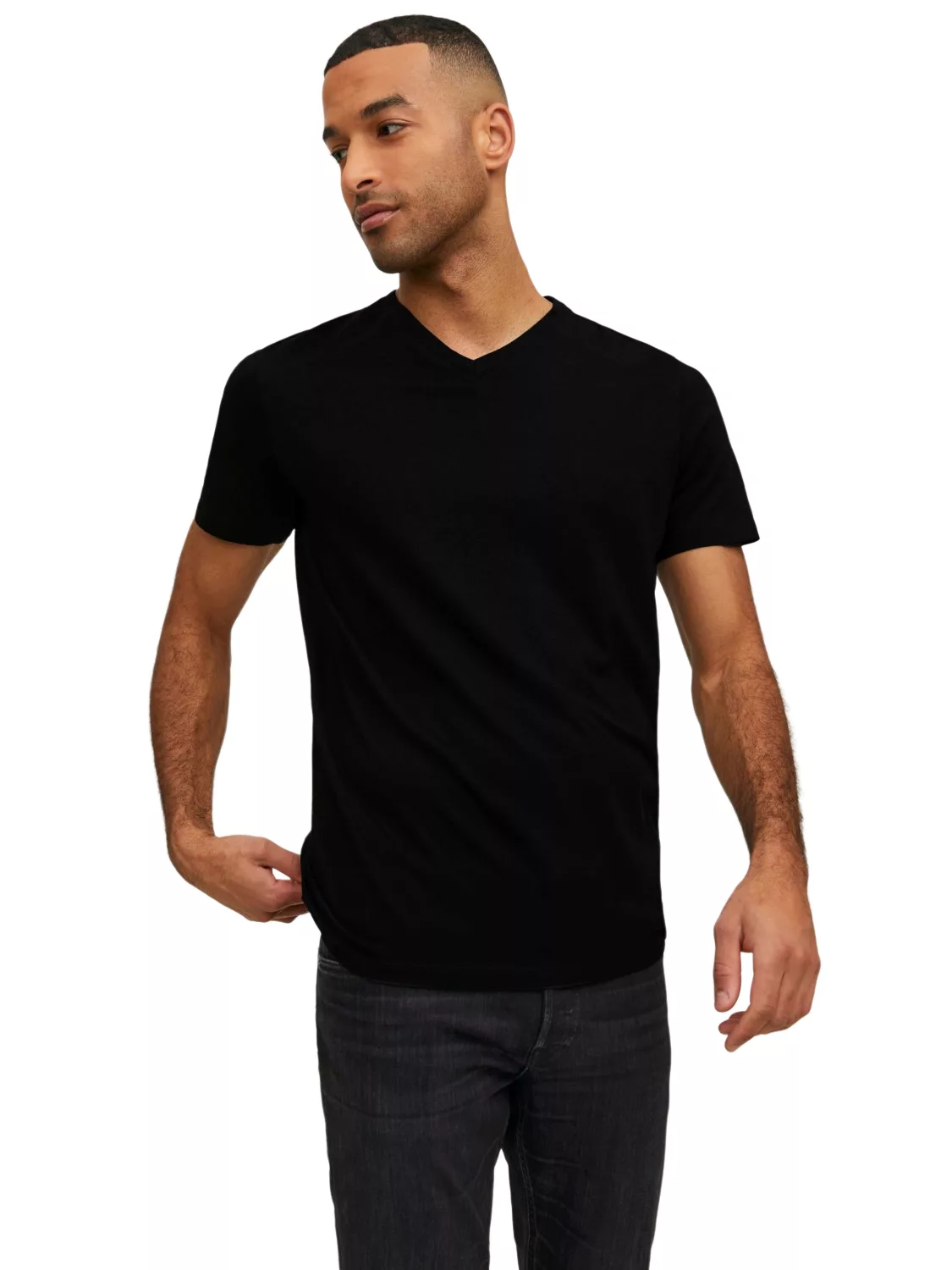 Jack & Jones Herren V-Neck T-Shirt JJEORGANIC BASIC - Regular Fit günstig online kaufen