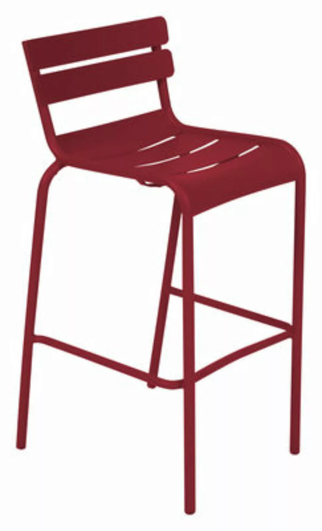 Hochstuhl Luxembourg metall rot / Sitzhöhe 80 cm - Fermob - Rot günstig online kaufen