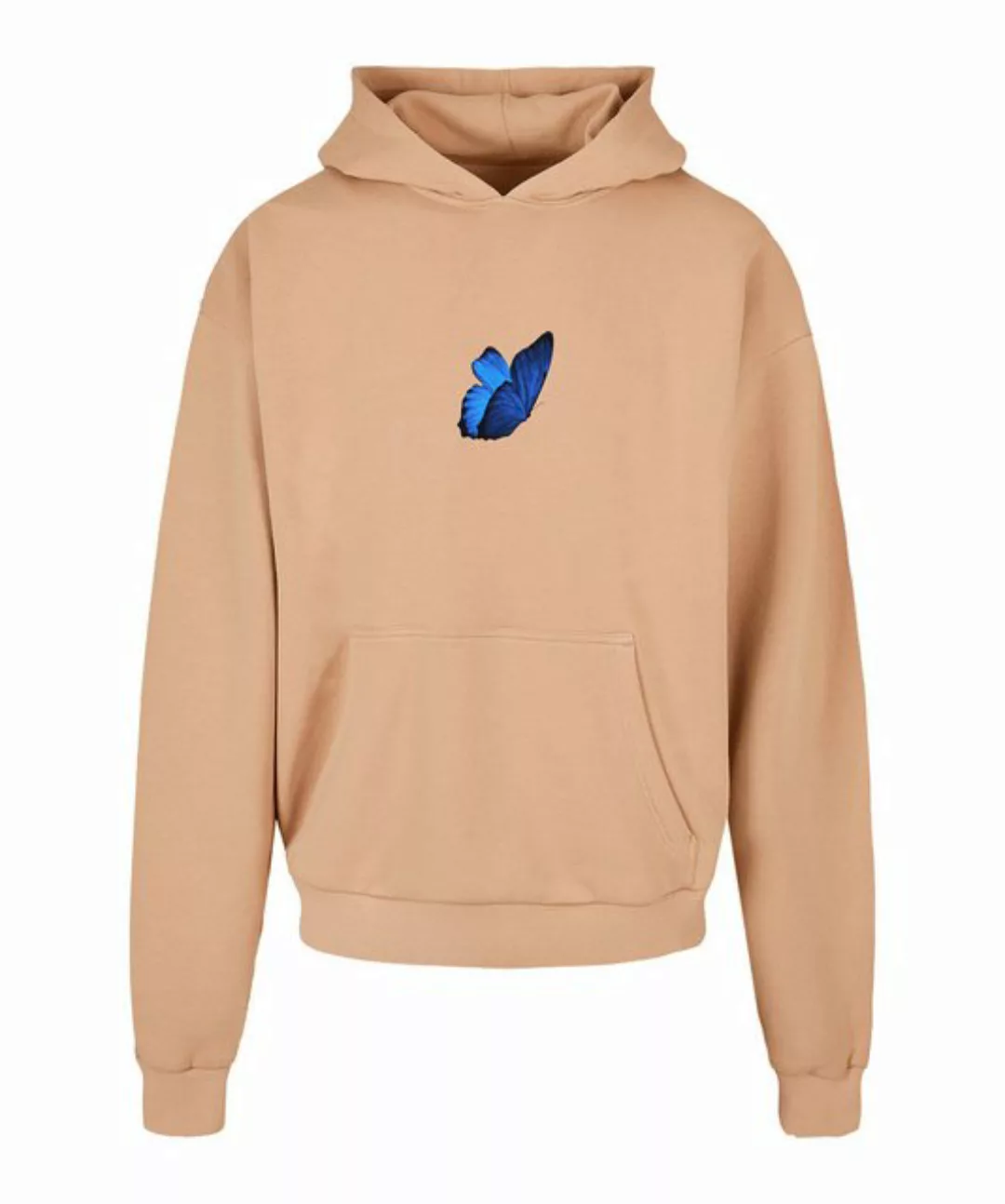 Mister Tee Sweatshirt Le Papillon Oversized Hoody Beige Baumwolle günstig online kaufen