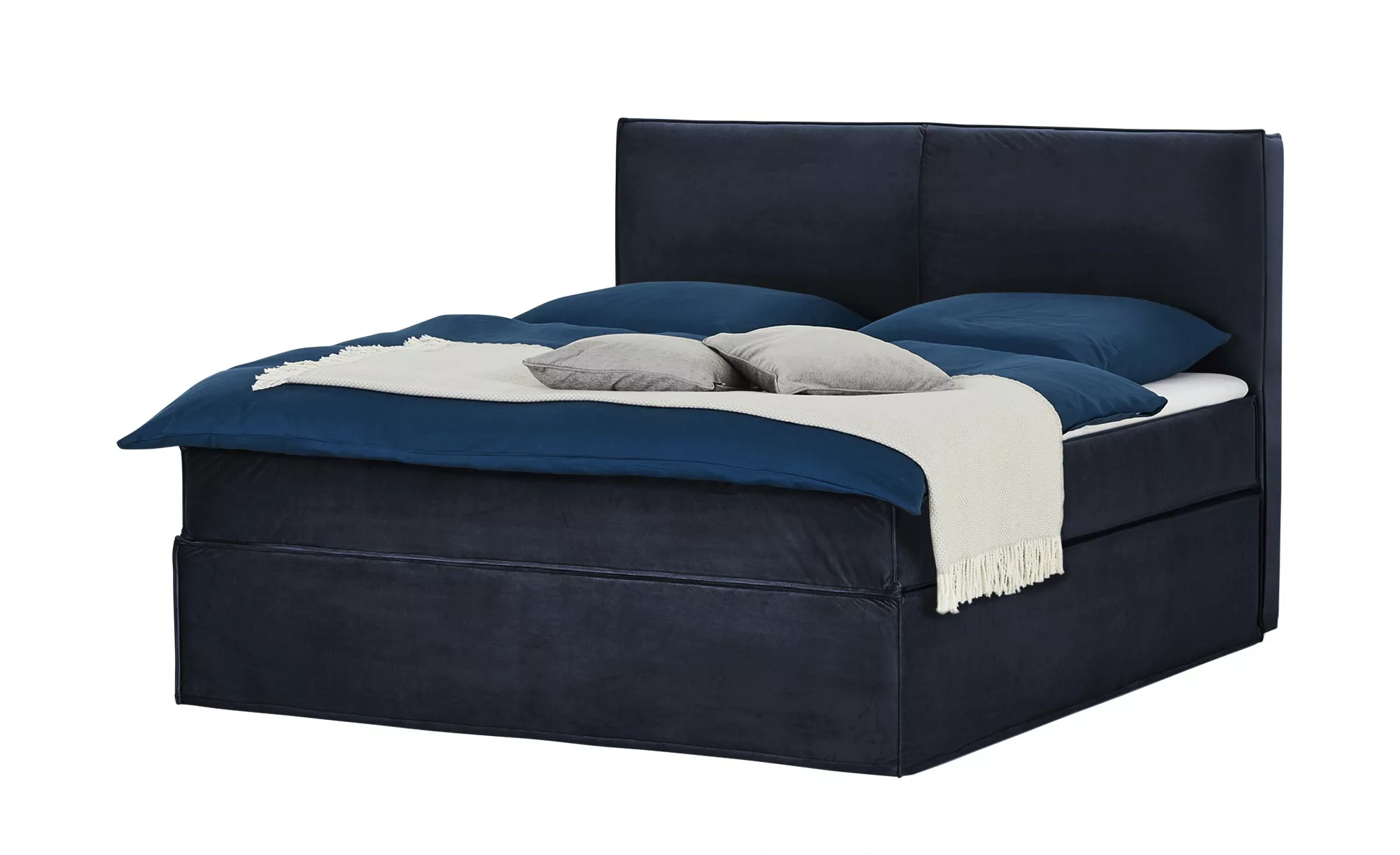 Boxi Boxspringbett 160 x 200 cm mit trendigem Keder Boxi Urban ¦ blau ¦ Maß günstig online kaufen