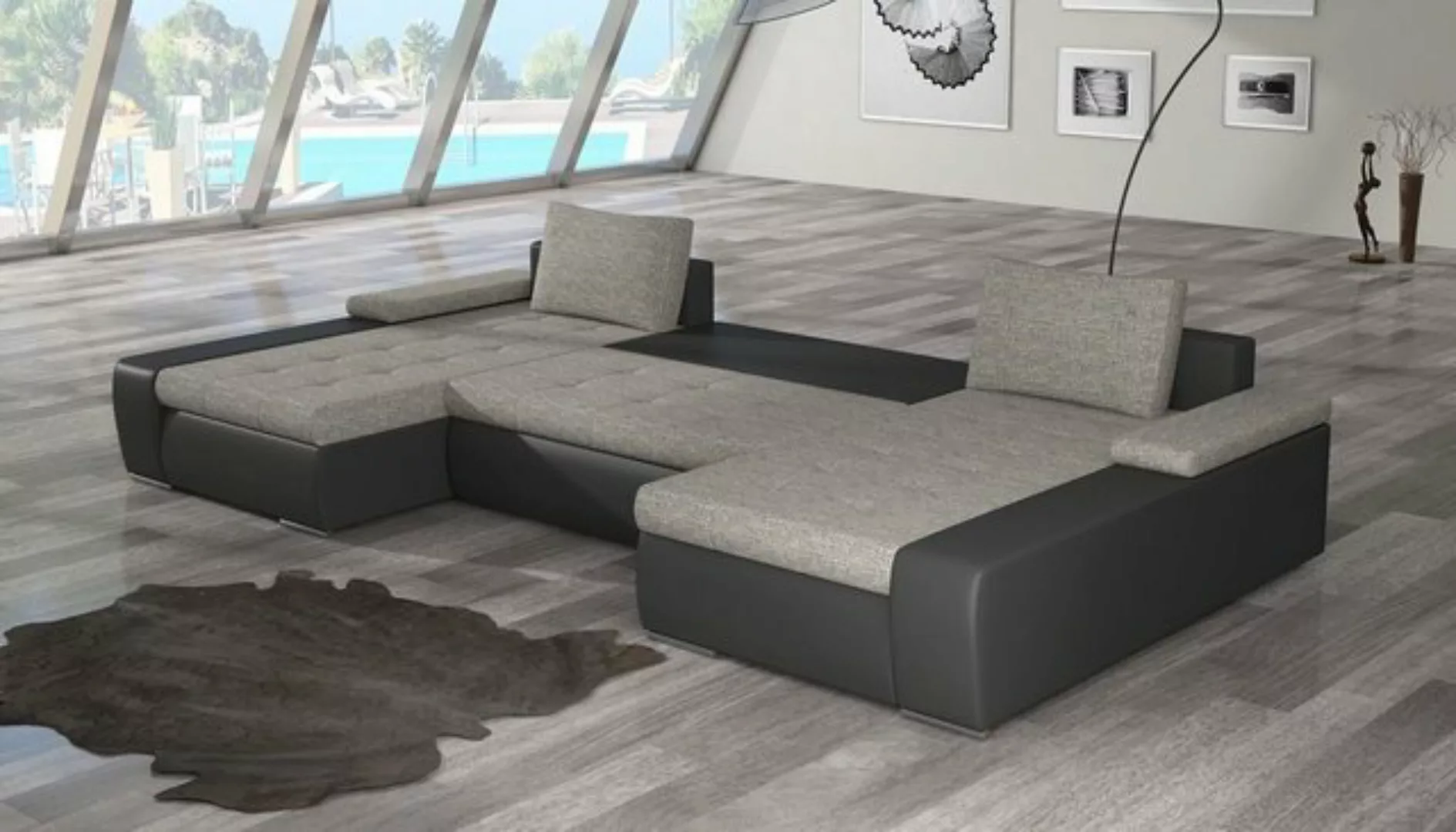 JVmoebel Ecksofa XXL Big Schlafsofa Relax Wohnzimmer Ecksofa Garnitur Polst günstig online kaufen