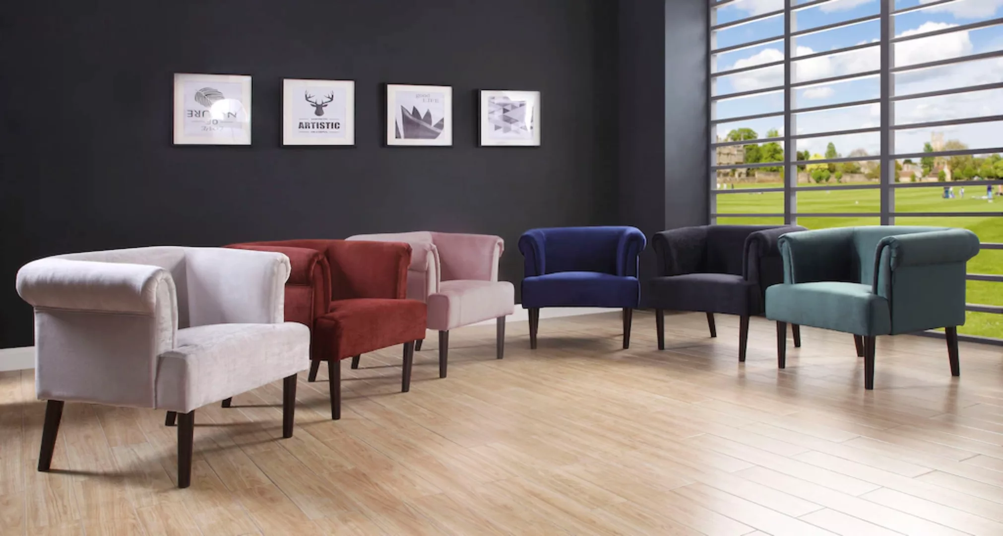 ATLANTIC home collection Sessel "Charlie", Loungesessel mit Wellenunterfede günstig online kaufen